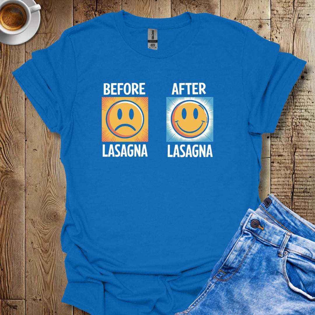 Before Lasagna After Lasagna T-shirt