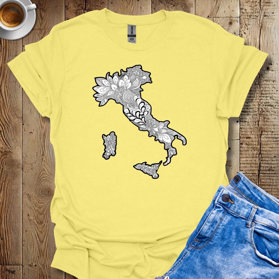 Black and White Italy Mandala Italian Pride T-shirt