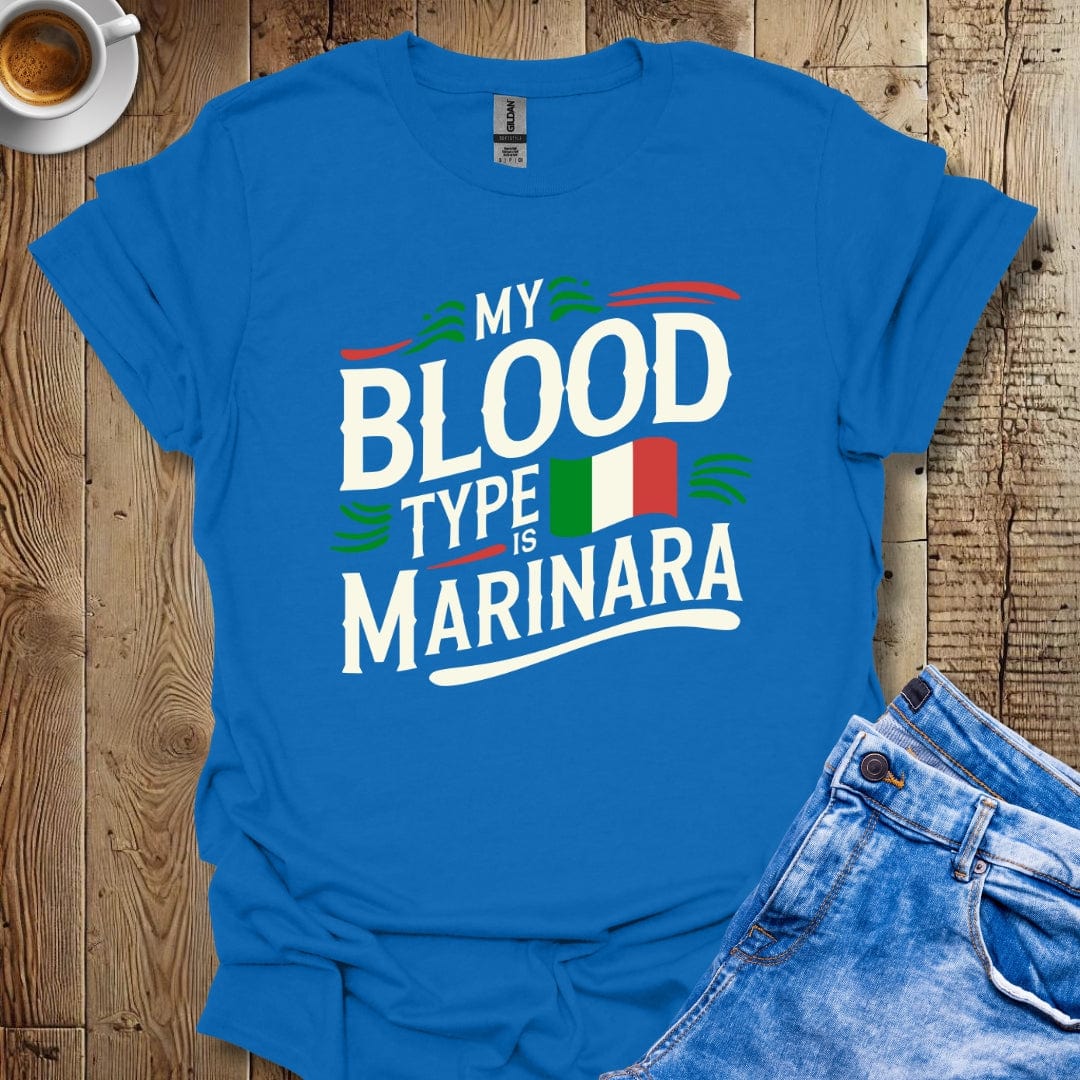 Funny My Blood Type Is Marinara Italian Pride T-shirt