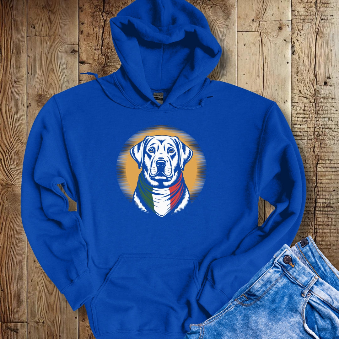 Labrador Italian Flag Bandana Hoodie Sweatshirt