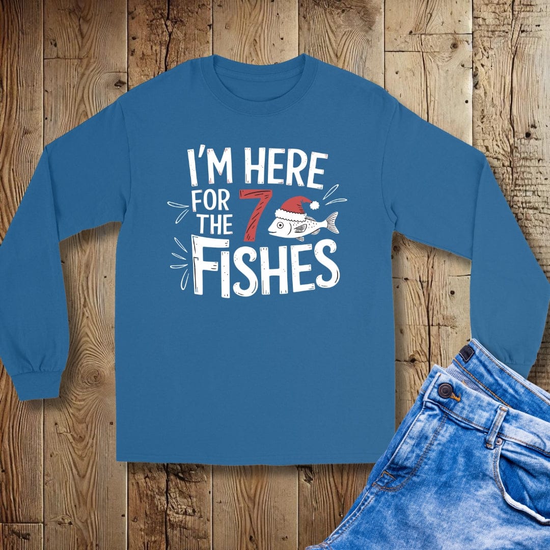 I'm Here for the 7 Seven Fishes Italian Christmas Unisex Long Sleeve Tee