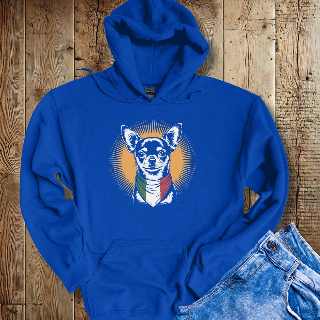 Chihuahua Italian Flag Bandana Hoodie Sweatshirt
