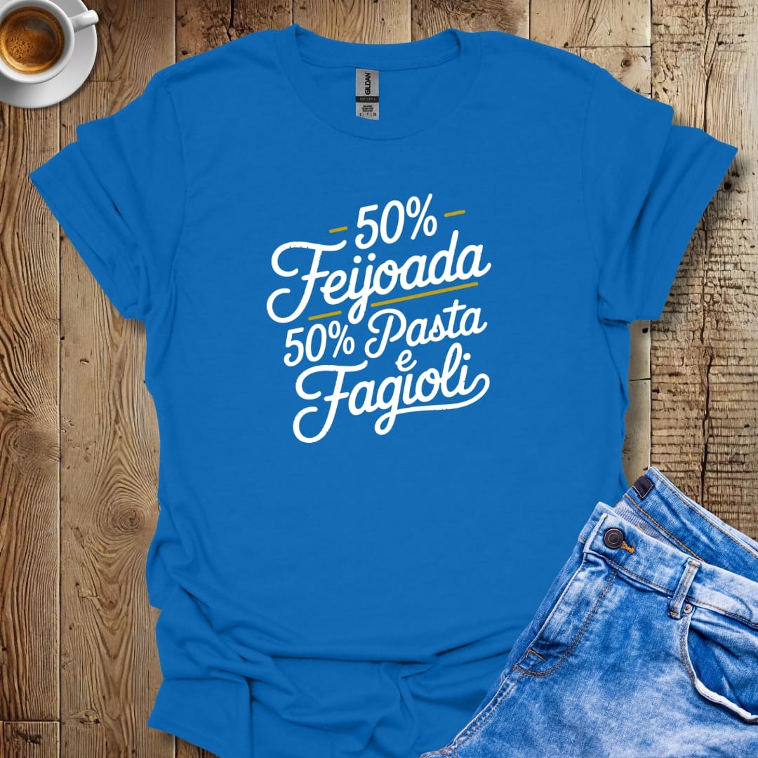50% Feijoada 50% Pasta e Fagioli Half Brazilian Italian T-Shirt