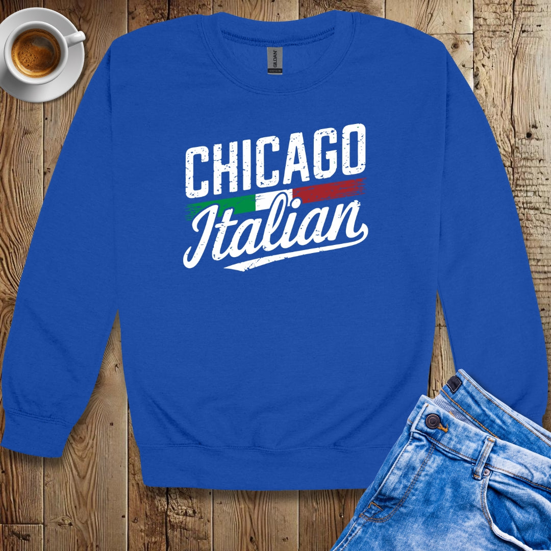 Chicago Italian with Flag Crew Neck Sweatshirt