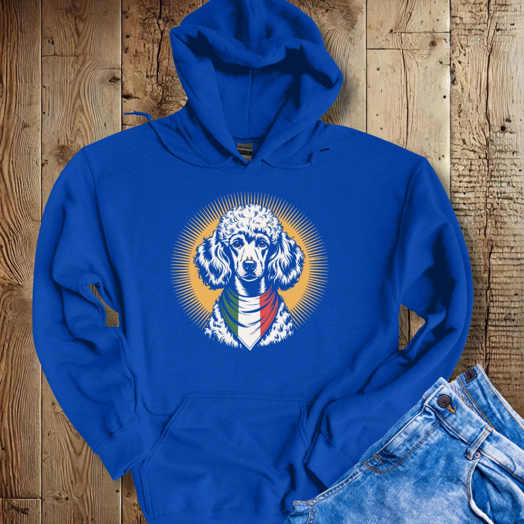 Poodle Italian Flag Bandana Hoodie Sweatshirt