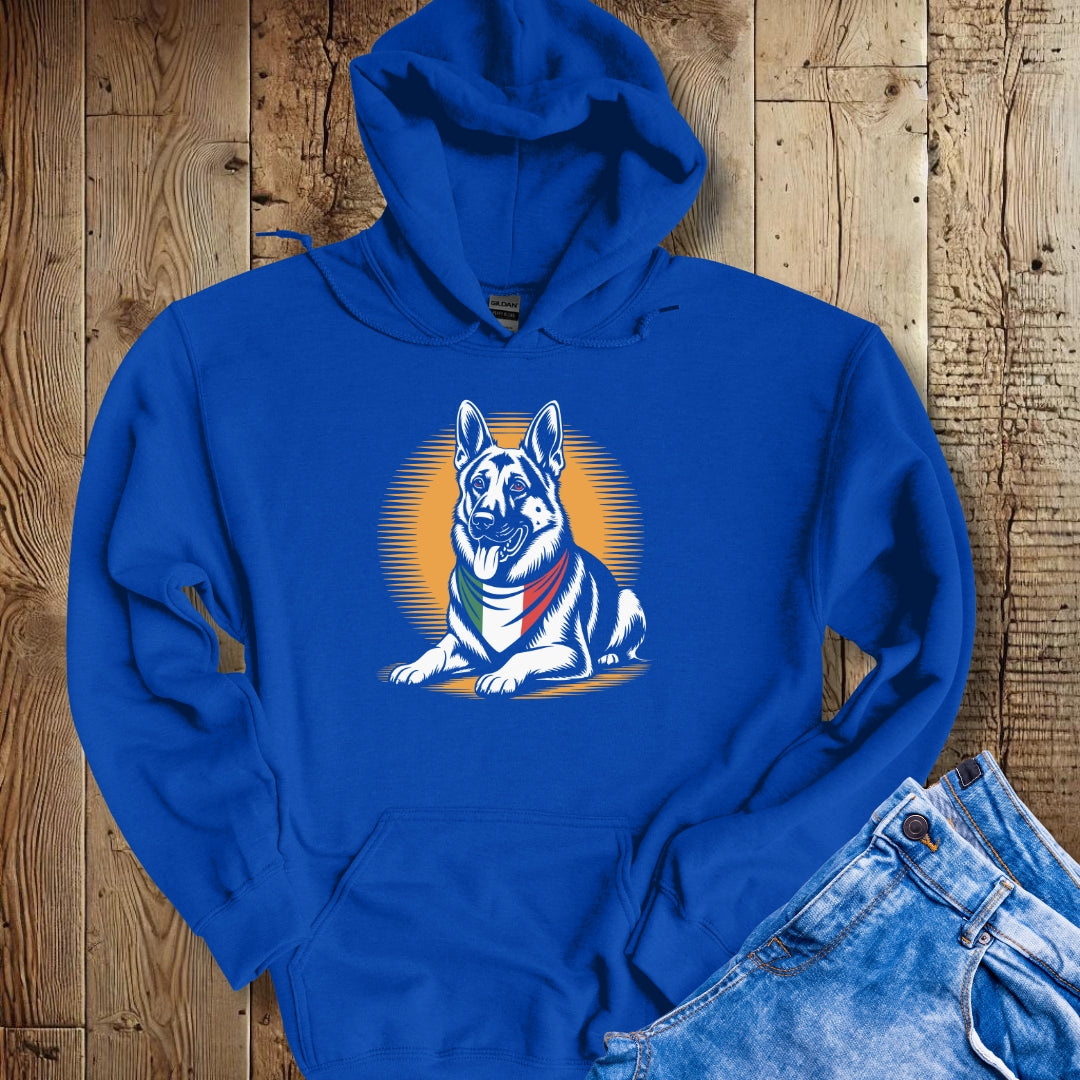 German Shepherd Italian Flag Bandana Hoodie Sweatshirt