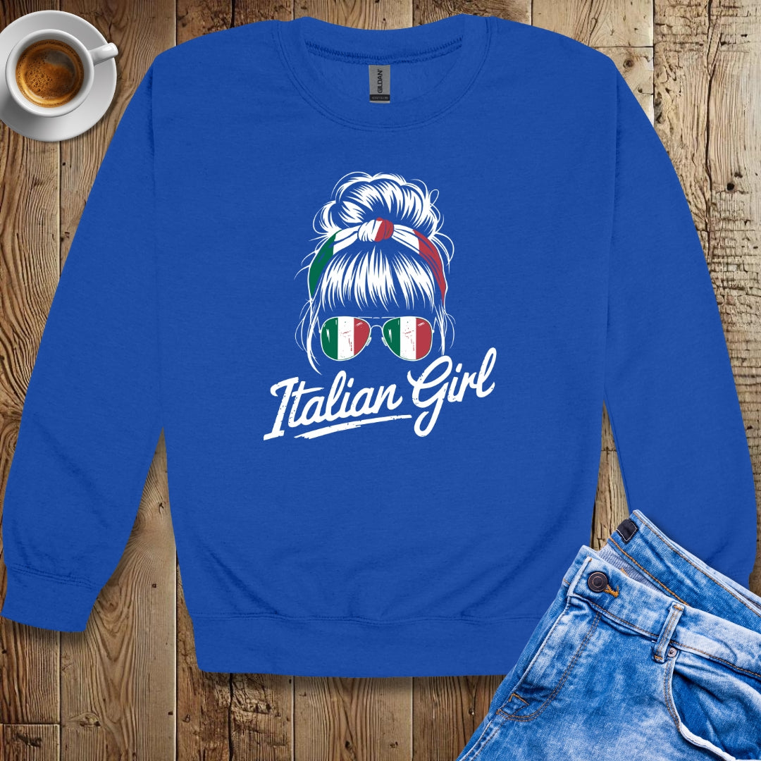 Italian Girl Messy Bun Sweatshirt