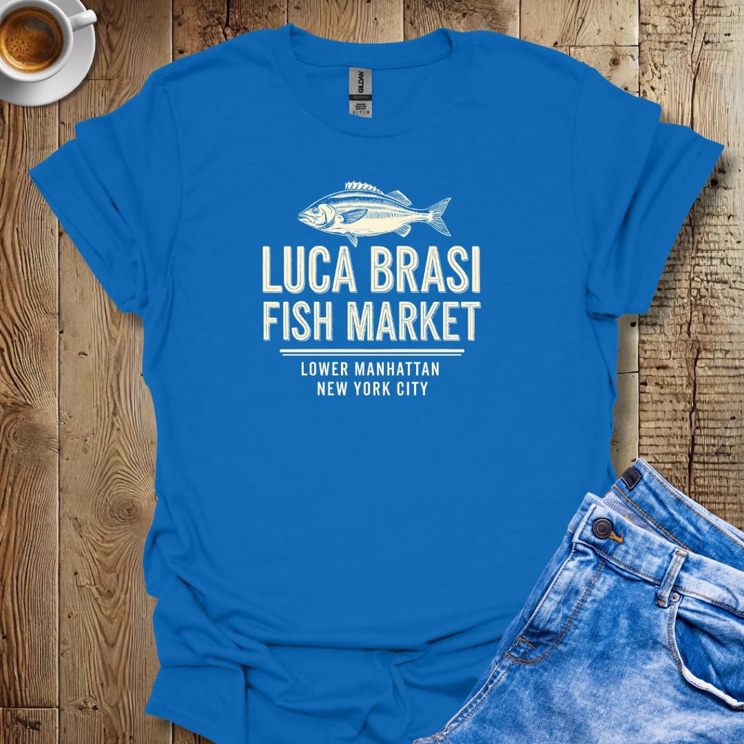 Luca Brasi Fish Market Godfather Parody T-shirt
