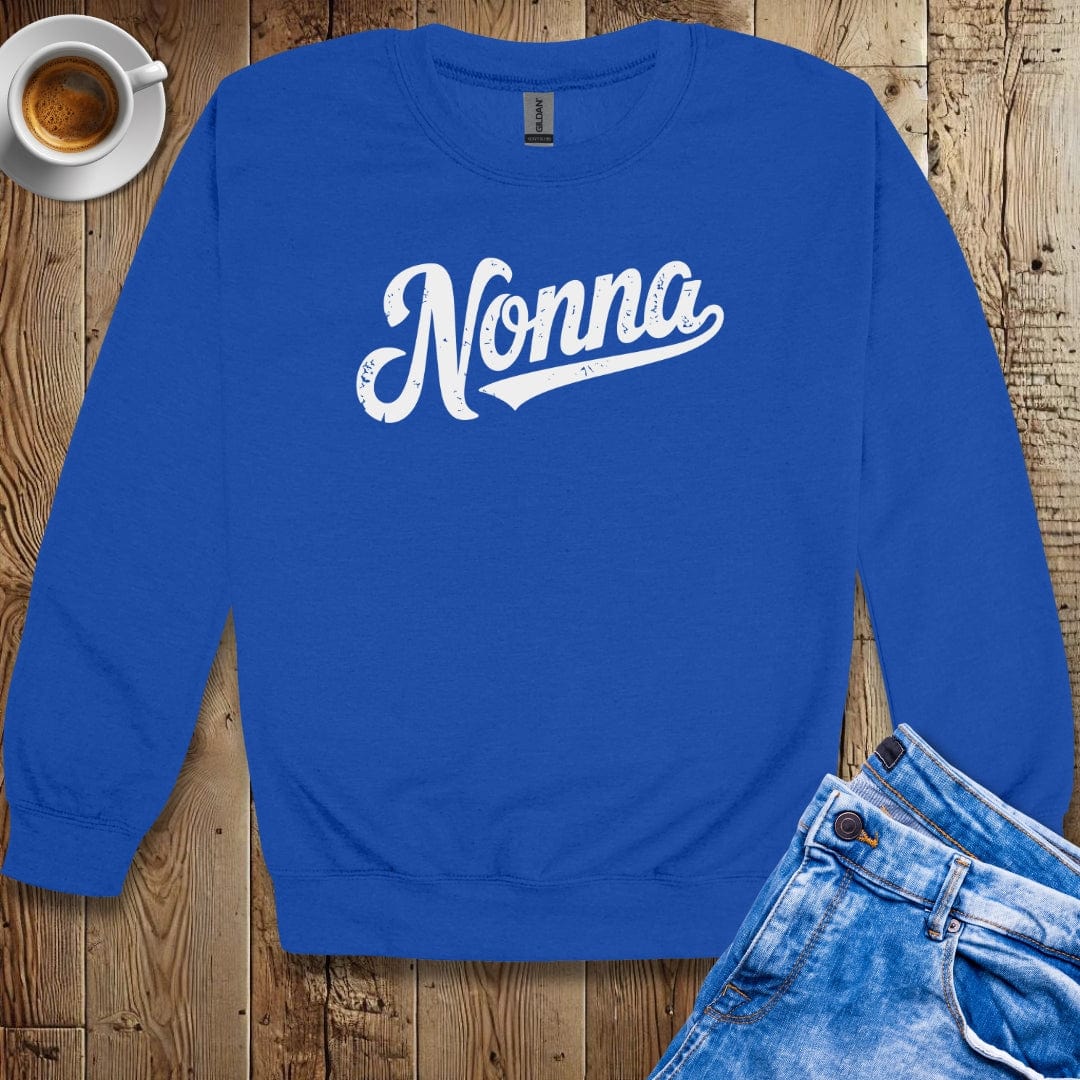 Classic Nonna Distressed Design Sweatshirt