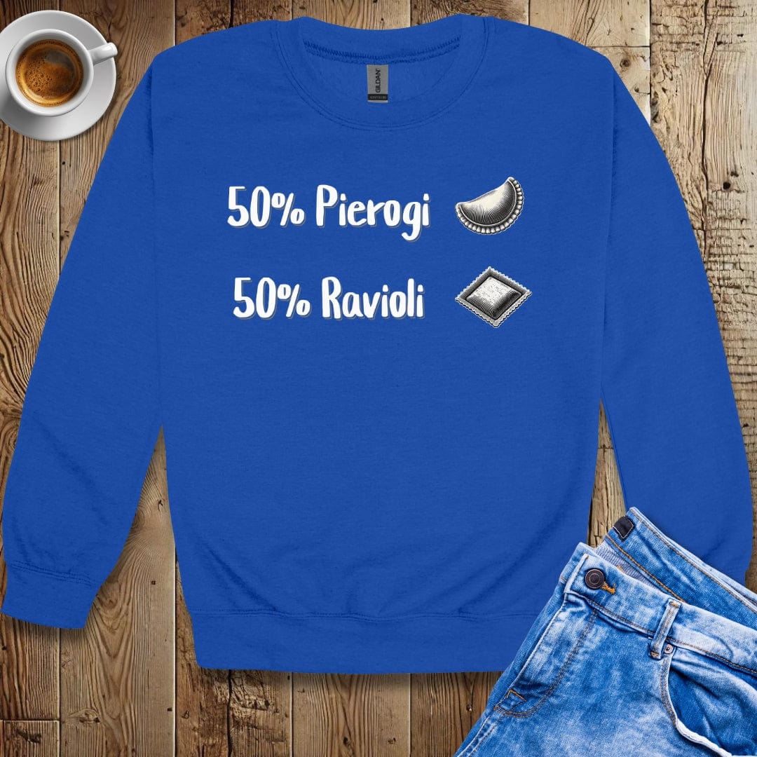 Half Polish Half Italian Pierogi Ravioli Crew Neck Sweatshirt