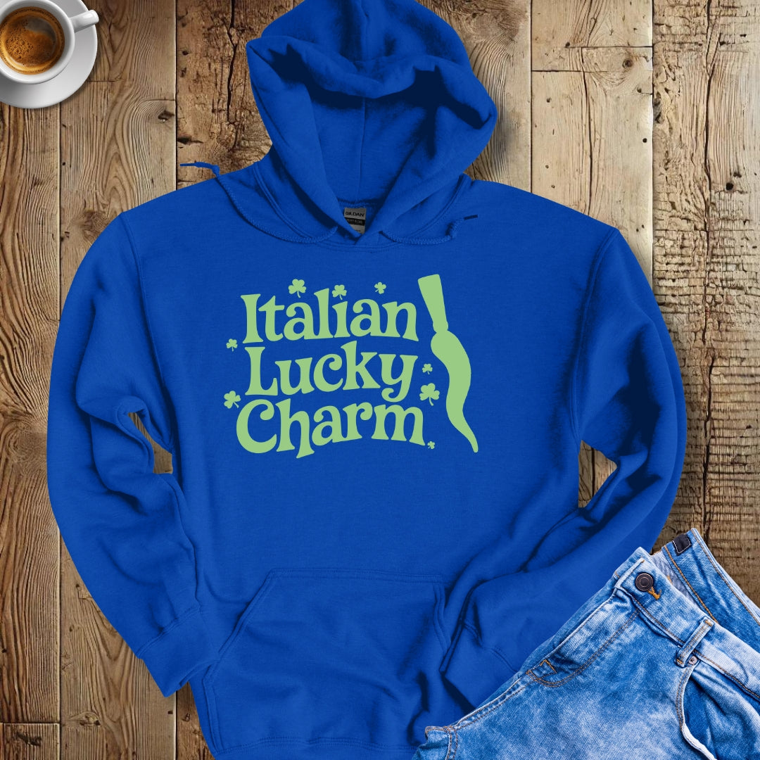 Cornicello Pendant Italian Irish Luck Hoodie Sweatshirt