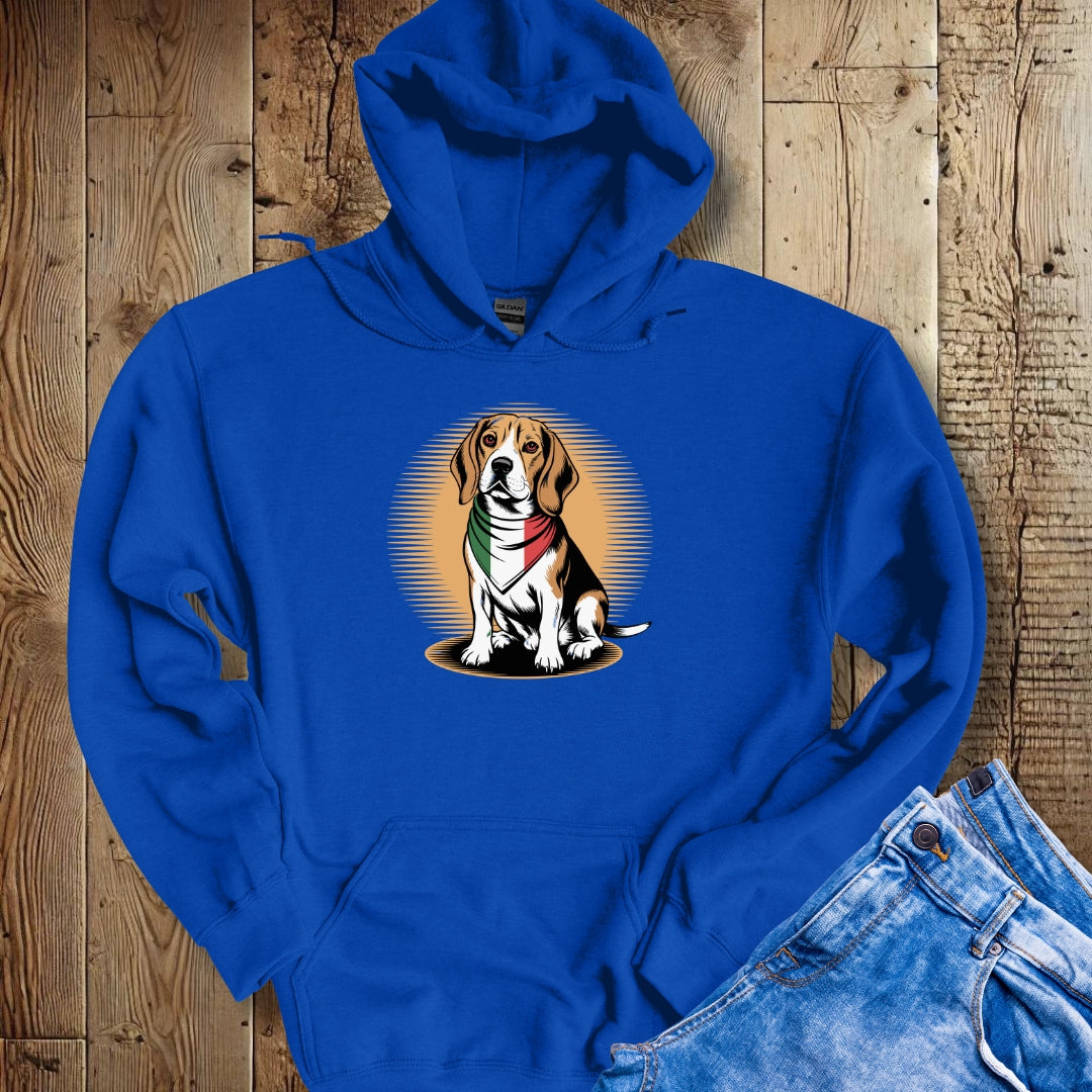 Beagle Italian Flag Bandana Hoodie Sweatshirt
