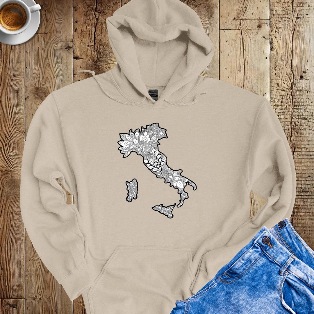 Minimal Italian Map Mandala Hoodie Sweatshirt