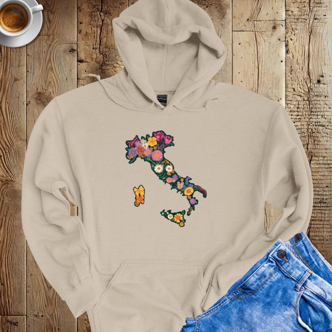 Italy Map Flower Mandala Hoodie Sweatshirt