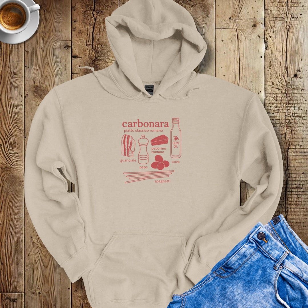Spaghetti alla Carbonara Ingredients Hoodie Sweatshirt