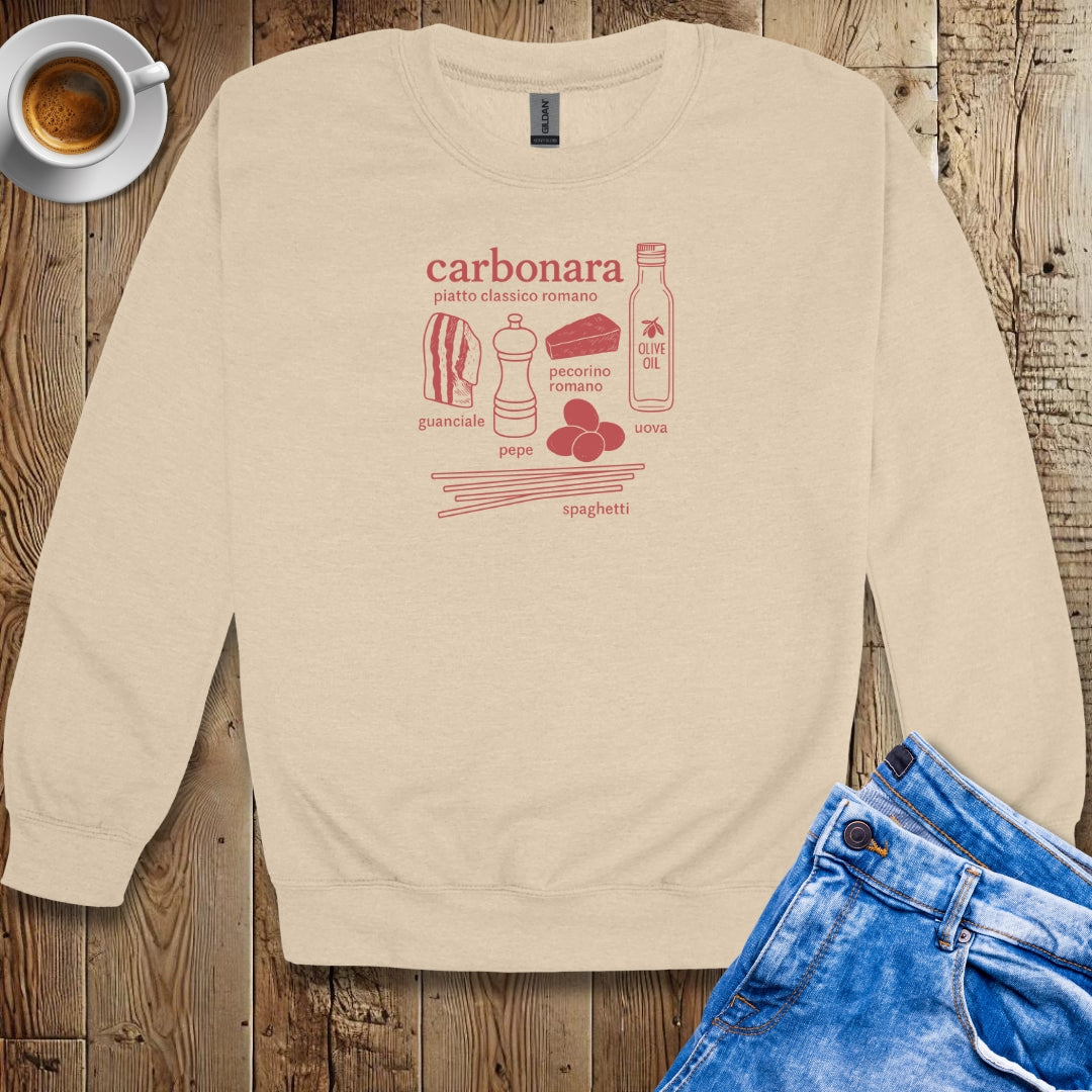 Spaghetti alla Carbonara Ingredients Sweatshirt