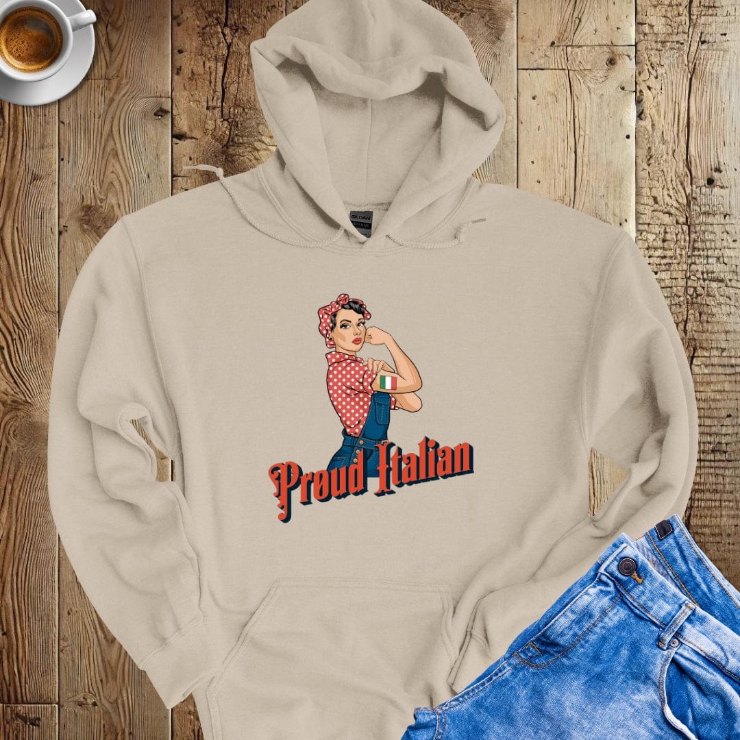 Proud Italian Girl Rosie Riveter Hoodie Sweatshirt