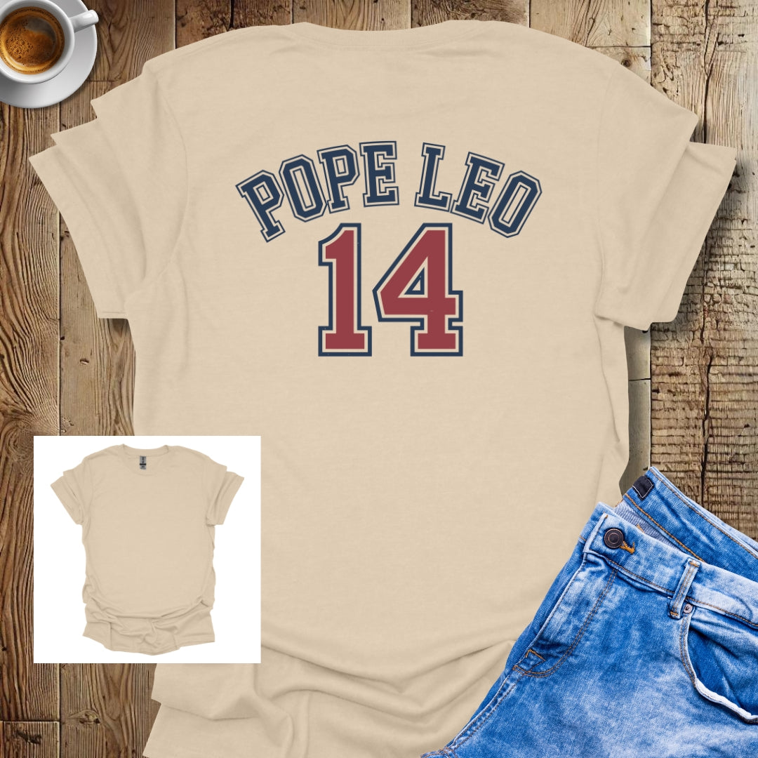 Pope Leo IV Baseball Jersey Stye Printed on Back T-shirt