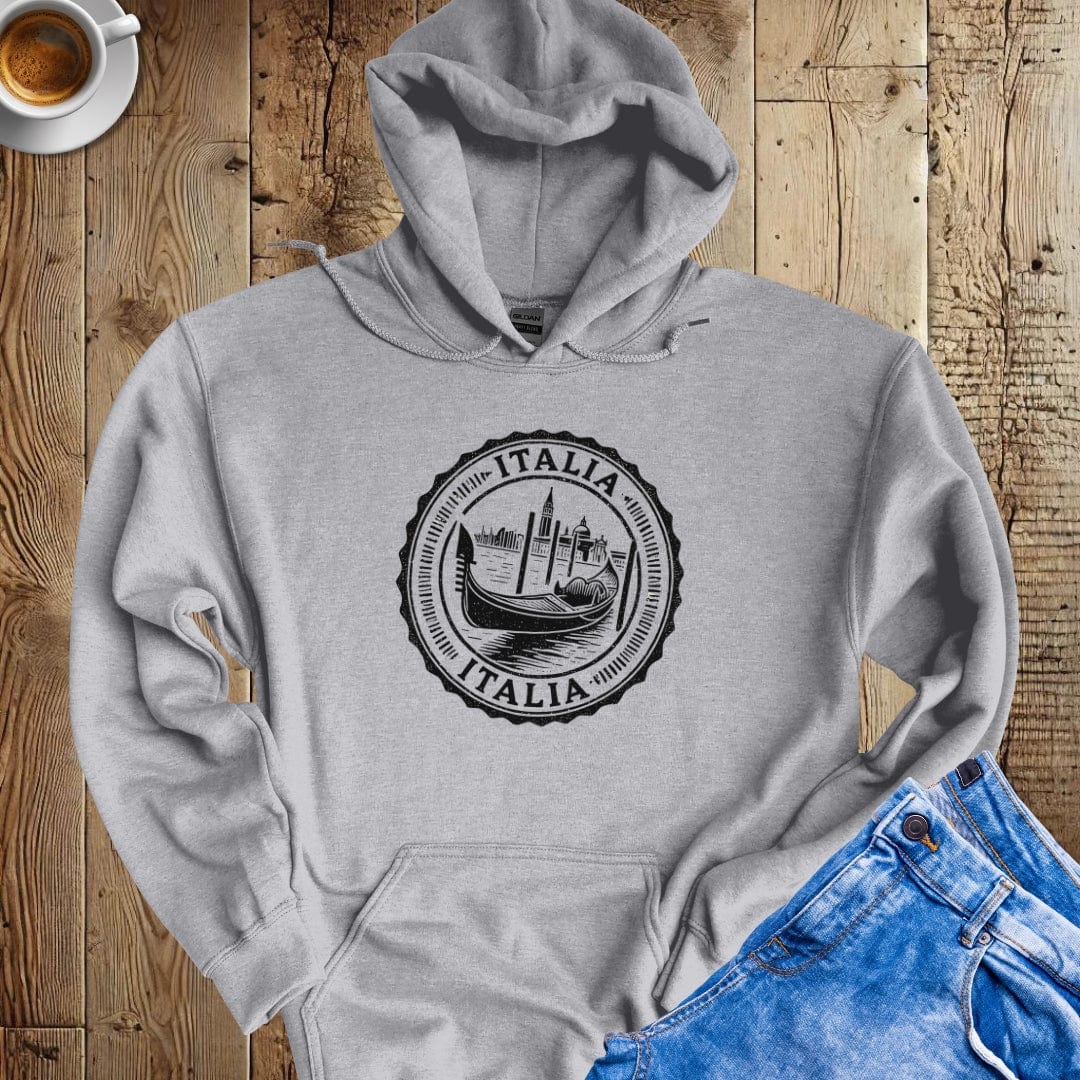 Italian Passport Stamp Venice Gondola Hoodie Sweatshirt