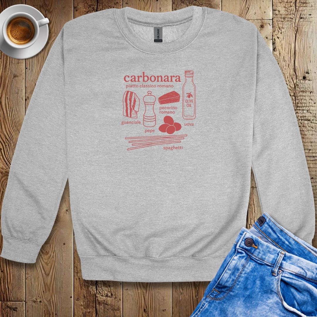 Spaghetti alla Carbonara Ingredients Sweatshirt