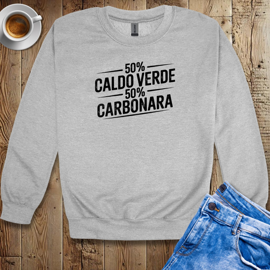 50% Caldo Verde 50% Carbonara Half Portuguese Italian Crew Neck Sweatshirt