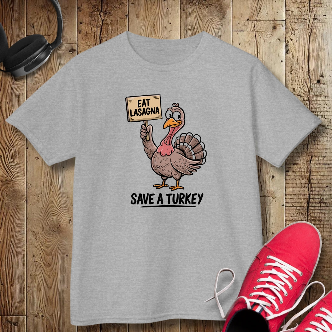 Eat Lasagna Save a Turkey Kids Tee