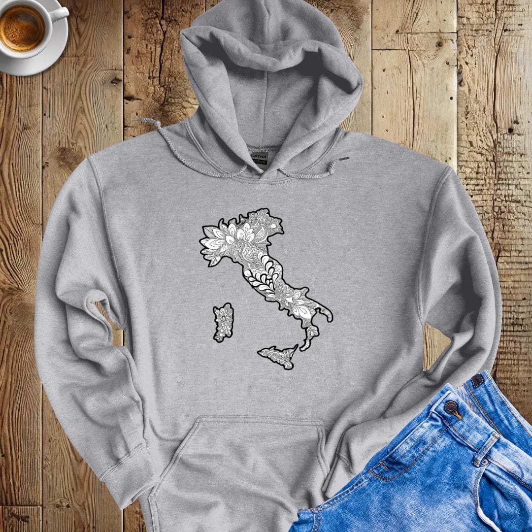 Minimal Italian Map Mandala Hoodie Sweatshirt