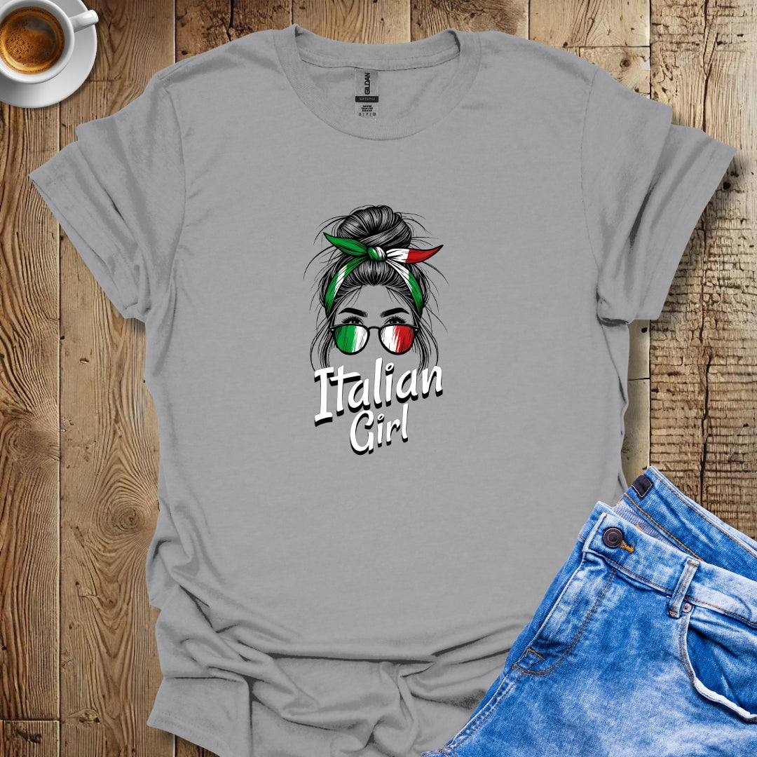 Cute Messy Bun Italian Girl T-shirt