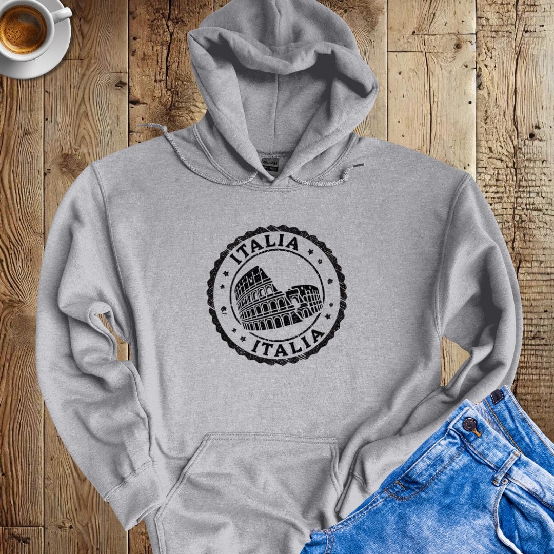 Italian Passport Stamp Rome Colosseum Hoodie Sweatshirt