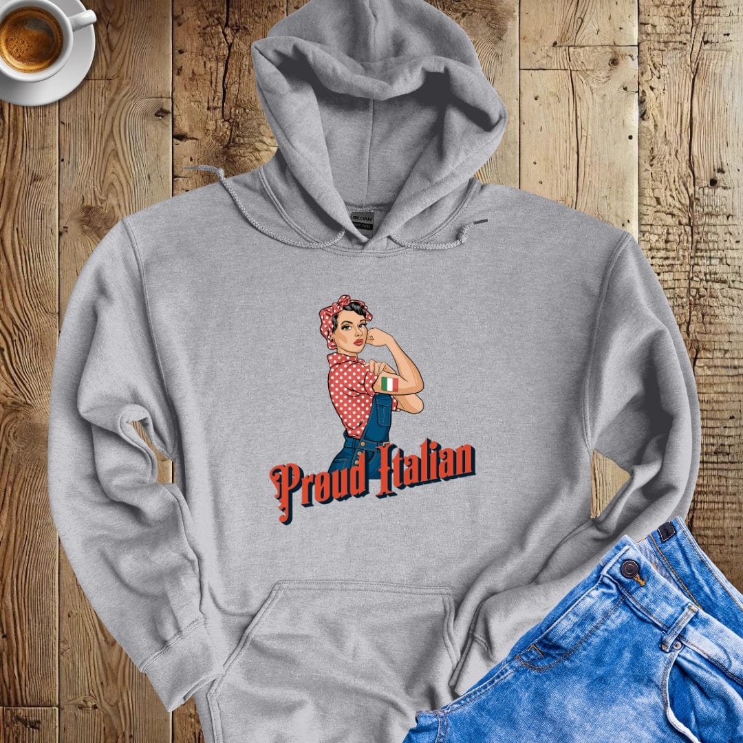 Proud Italian Girl Rosie Riveter Hoodie Sweatshirt