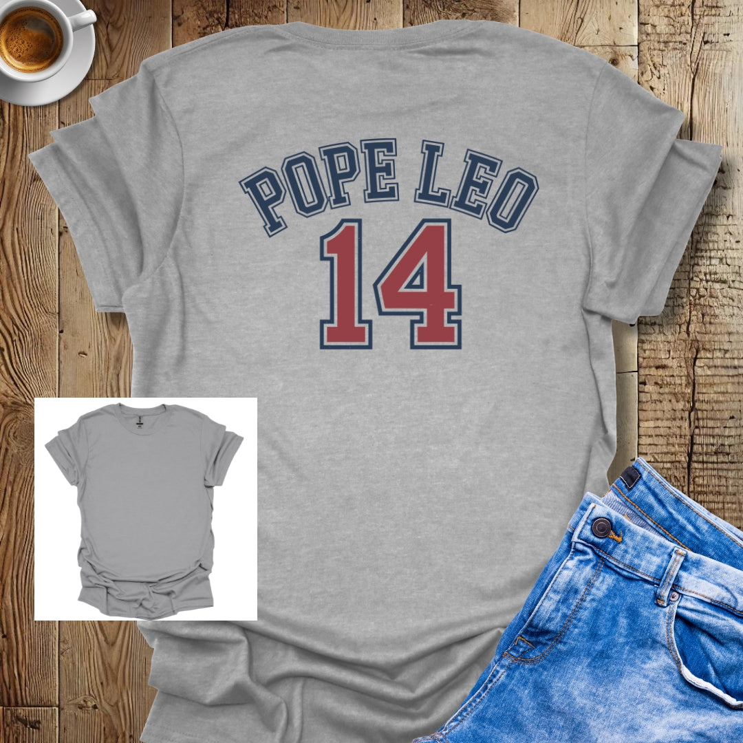 Pope Leo IV Baseball Jersey Stye Printed on Back T-shirt