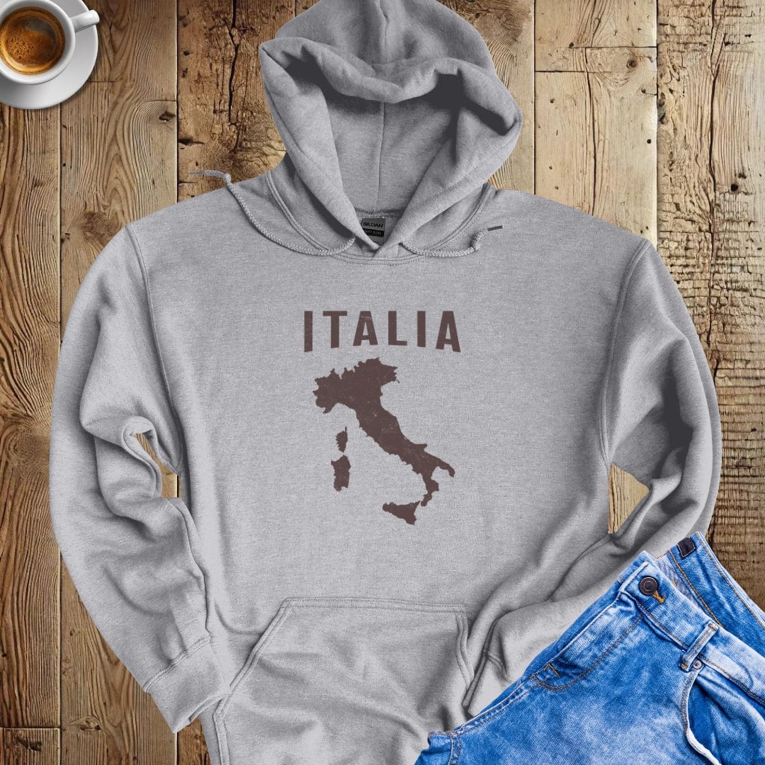 Distressed Italia Map Hoodie Sweatshirt