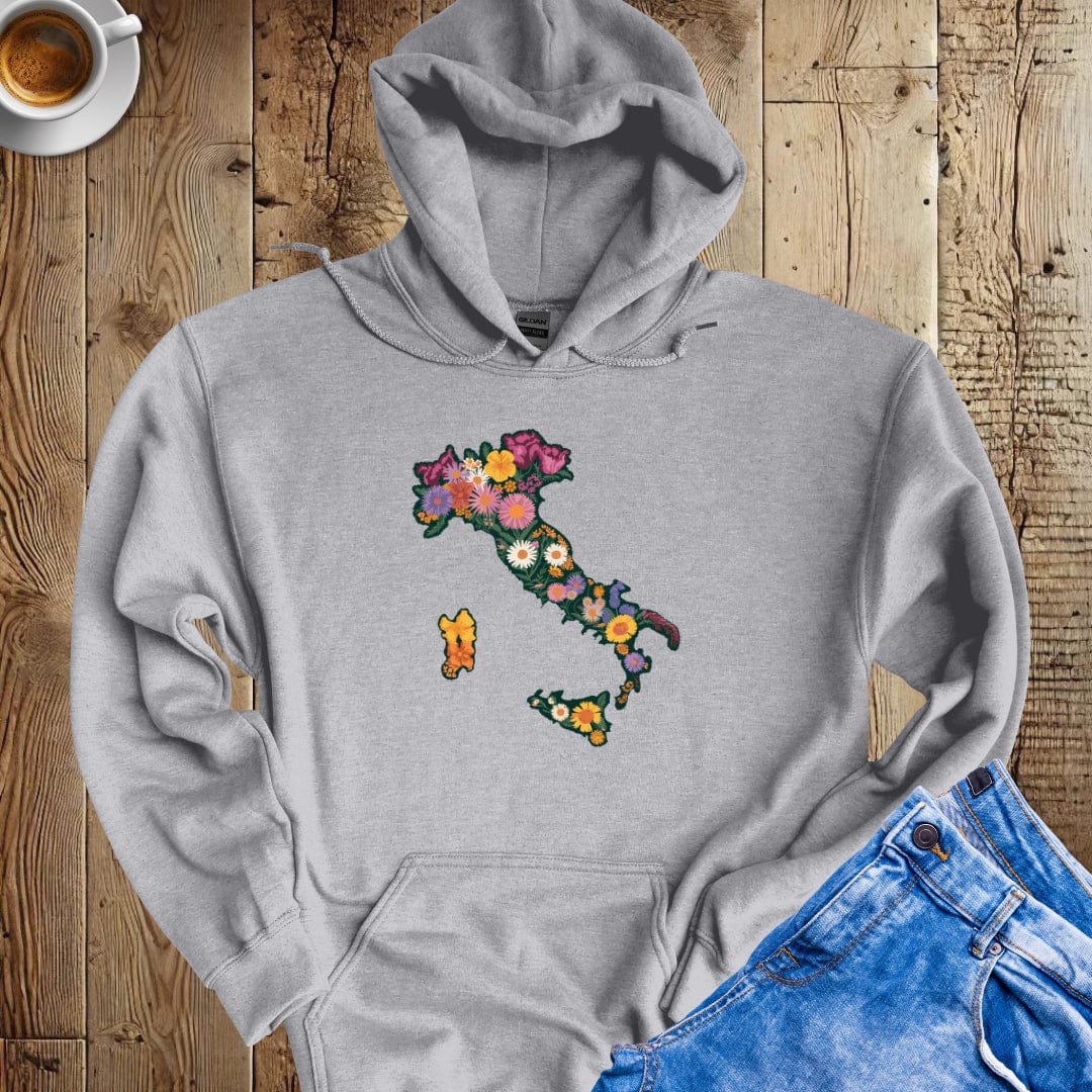 Italy Map Flower Mandala Hoodie Sweatshirt
