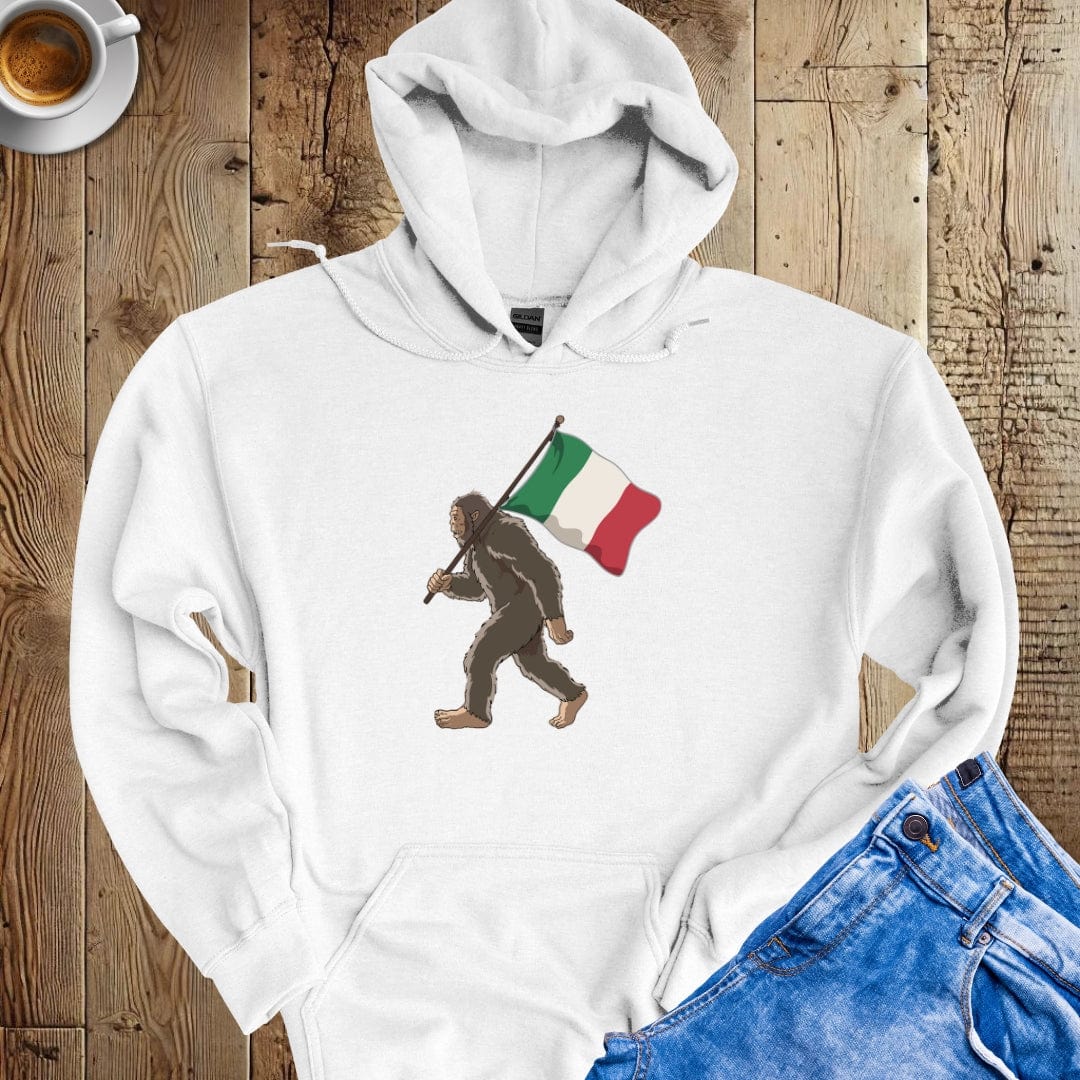 Bigfoot Sasquatch Italian Flag Hoodie Sweatshirt