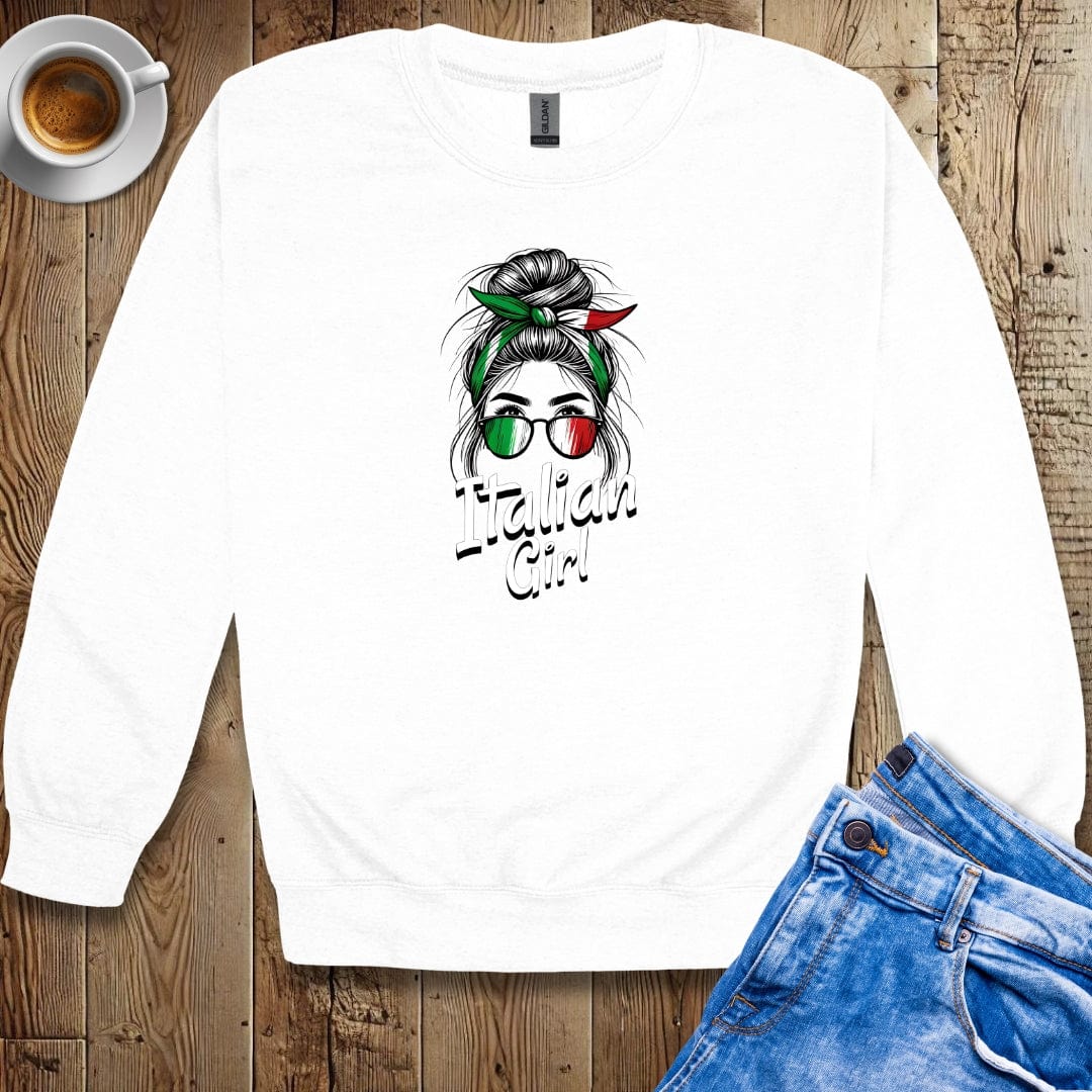 Messy Bun Italian Girl Crew Neck Sweatshirt