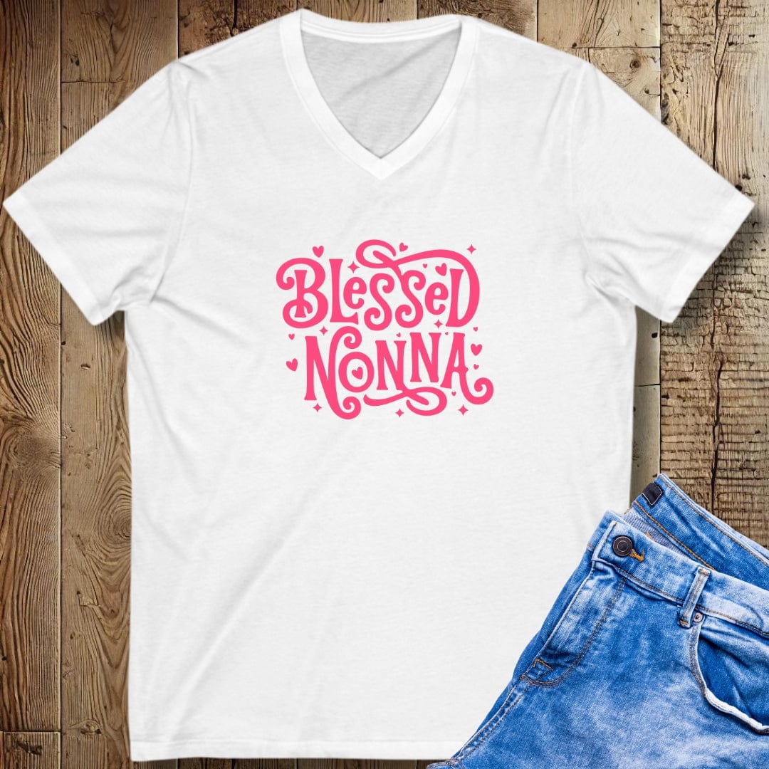 Blessed Nonna Short Sleeve V-Neck Tee