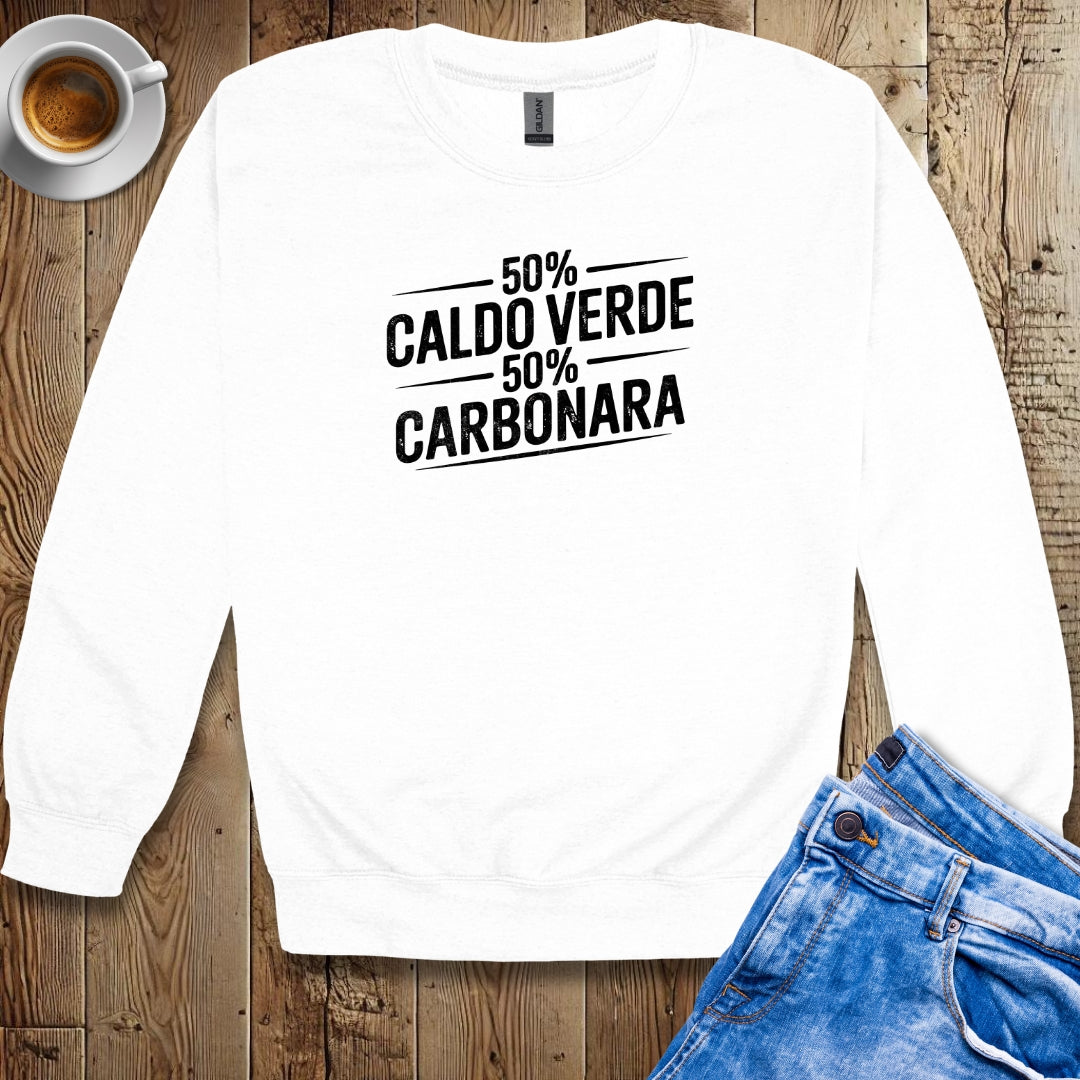 50% Caldo Verde 50% Carbonara Half Portuguese Italian Crew Neck Sweatshirt