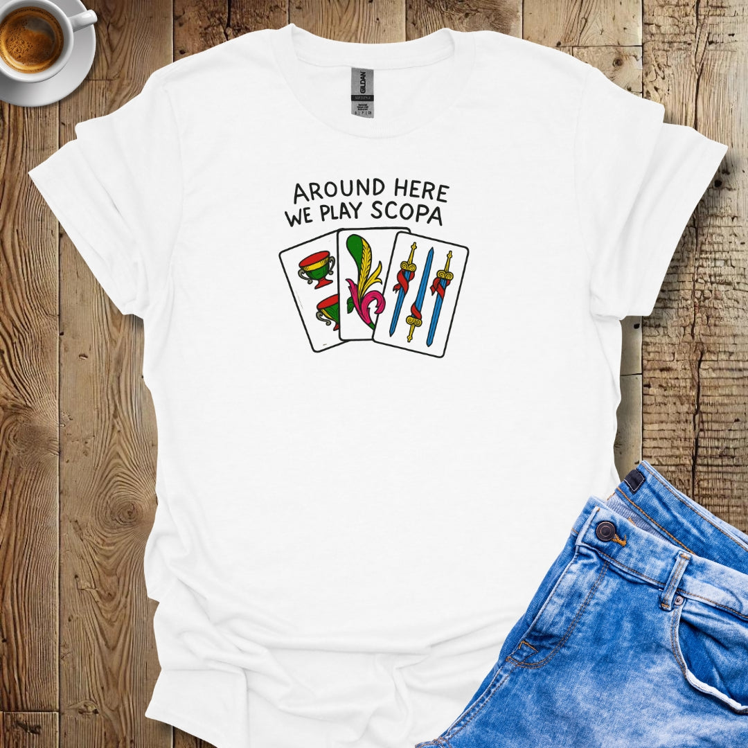 We Play Scopa Italian Cards T-shirt
