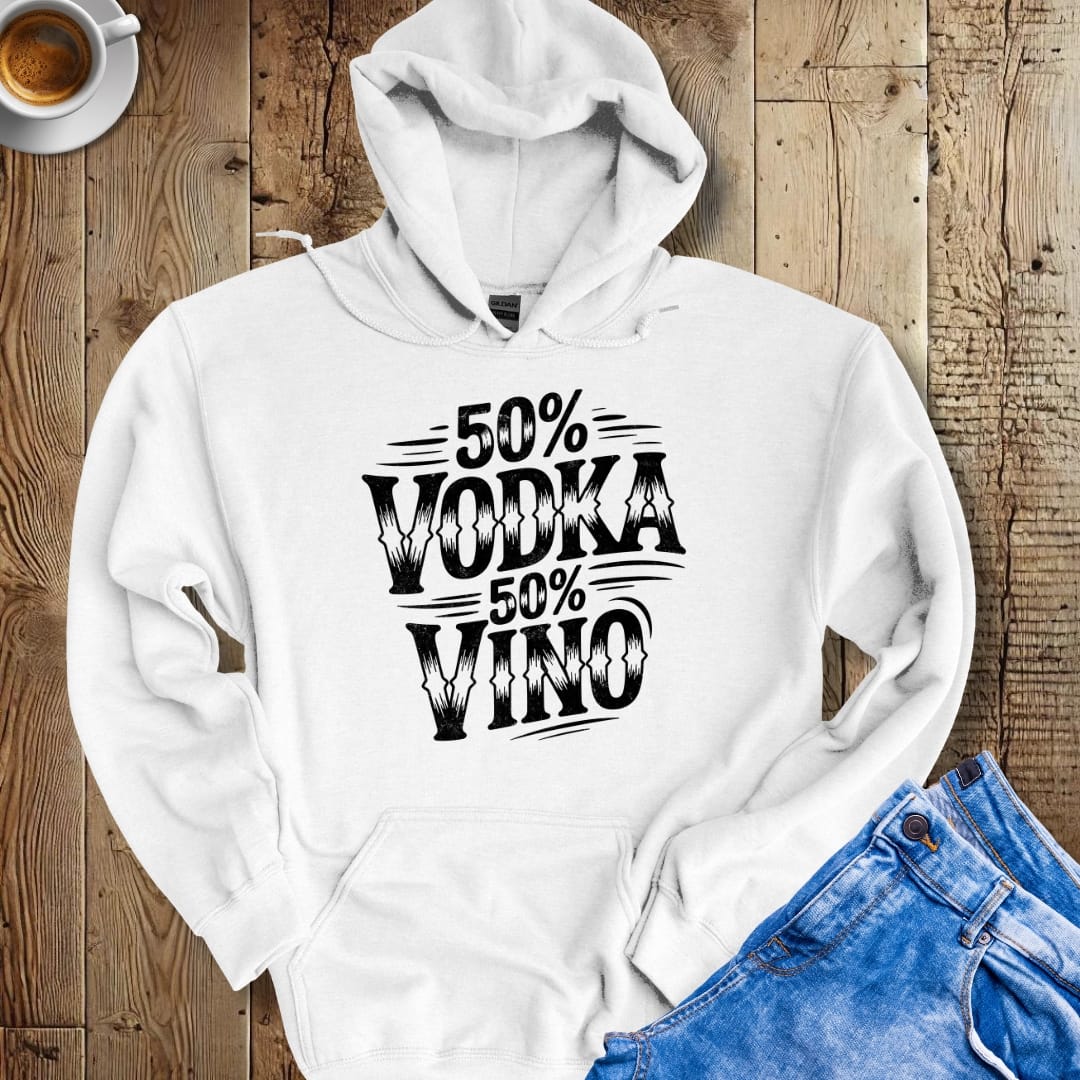 50% Vodka 50% Vino Half Russian Italian Hoodie Sweatshirt