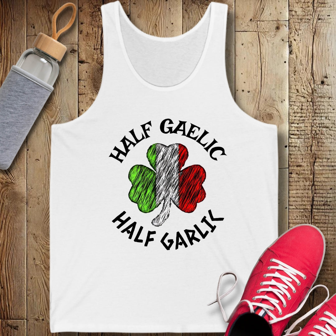 Half Gaelic Half Garlic Irish Italian Unisex Jersey Tank