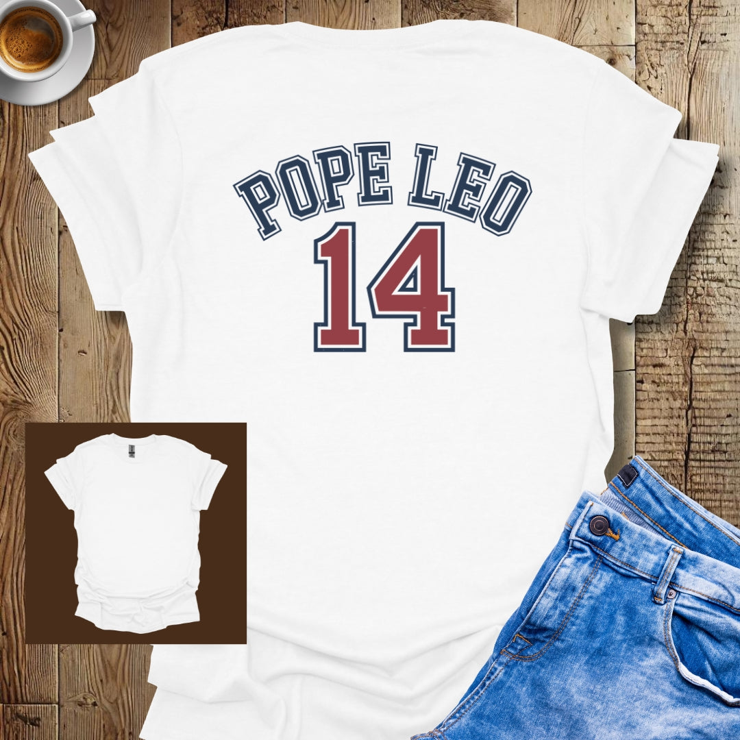 Pope Leo IV Baseball Jersey Stye Printed on Back T-shirt