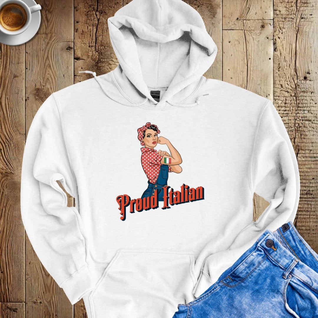 Proud Italian Girl Rosie Riveter Hoodie Sweatshirt