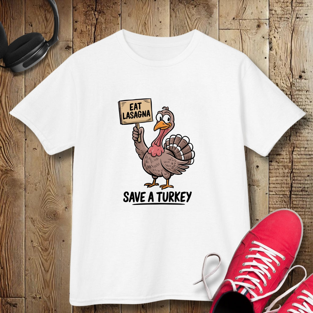 Eat Lasagna Save a Turkey Kids Tee