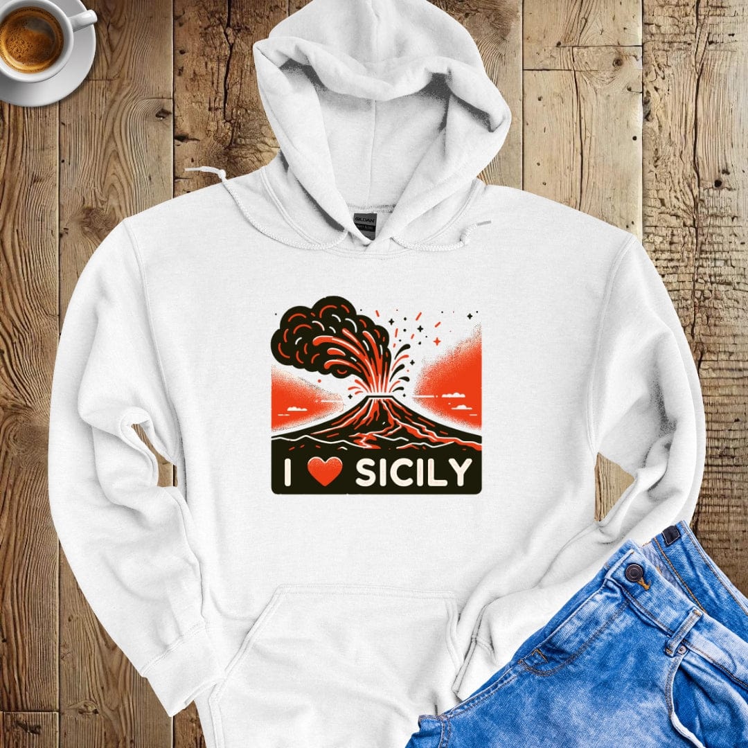 I Love Sicily Mt Etna Hoodie Sweatshirt
