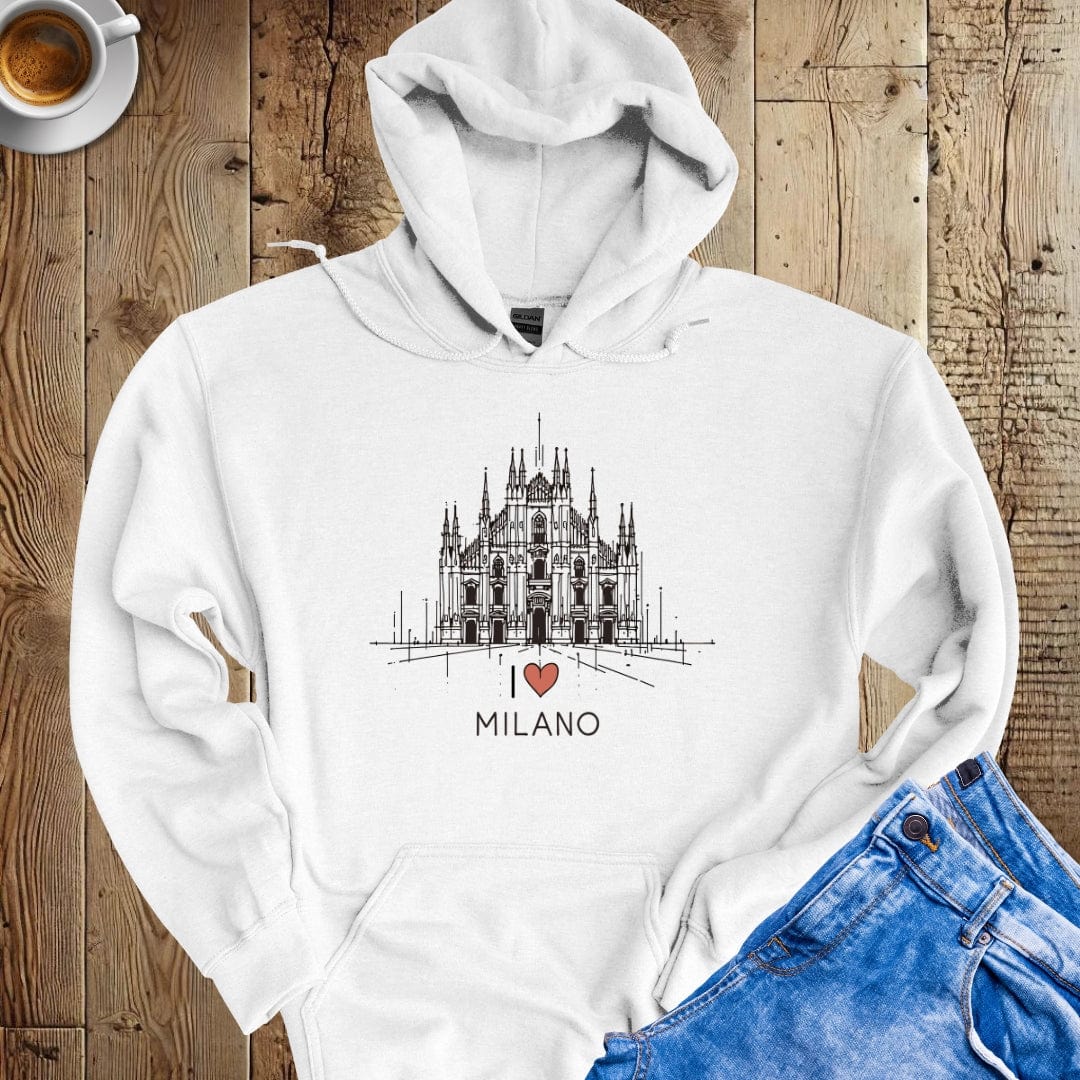 I Love Milano Duomo Minimalist Hoodie Sweatshirt