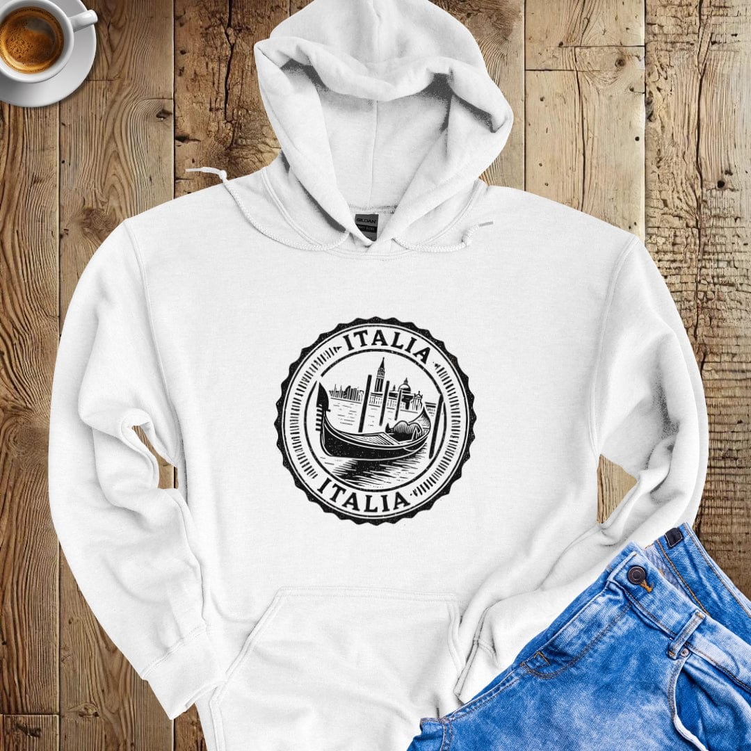 Italian Passport Stamp Venice Gondola Hoodie Sweatshirt