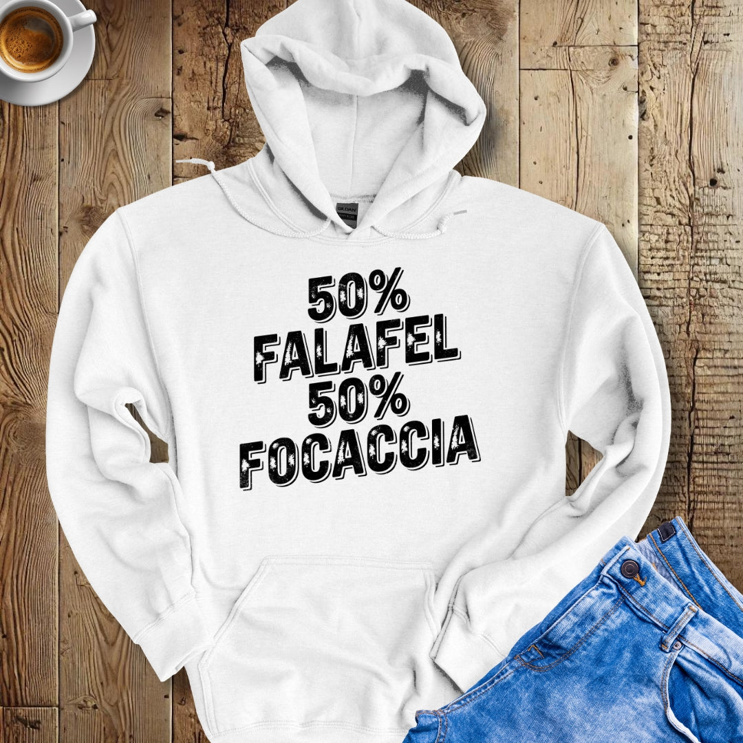 50% Falafel 50% Focaccia Half Lebanese Italian Hoodie Sweatshirt