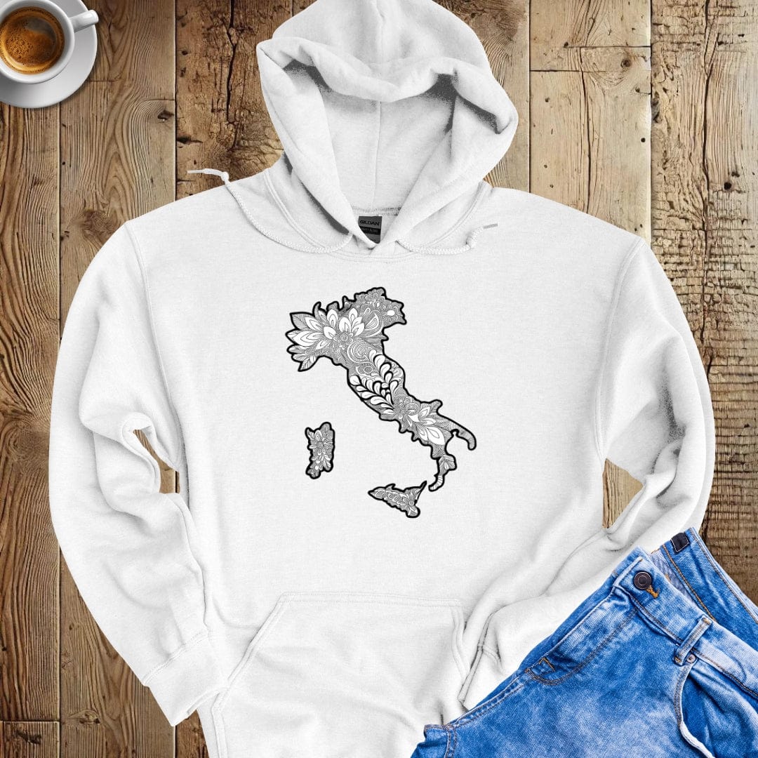 Minimal Italian Map Mandala Hoodie Sweatshirt