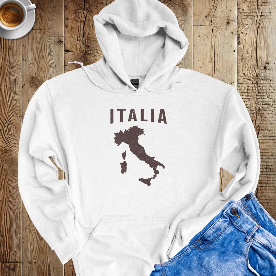 Distressed Italia Map Hoodie Sweatshirt