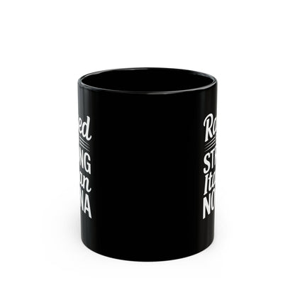 Raised by a Strong Nonna Black Mug (11oz, 15oz)